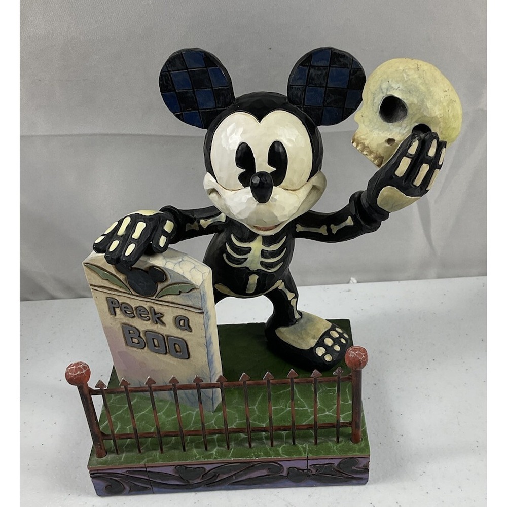 Disney Traditions Jim Shore Peek-a-Boo Mickey Halloween Glow in the Dark *NO Box